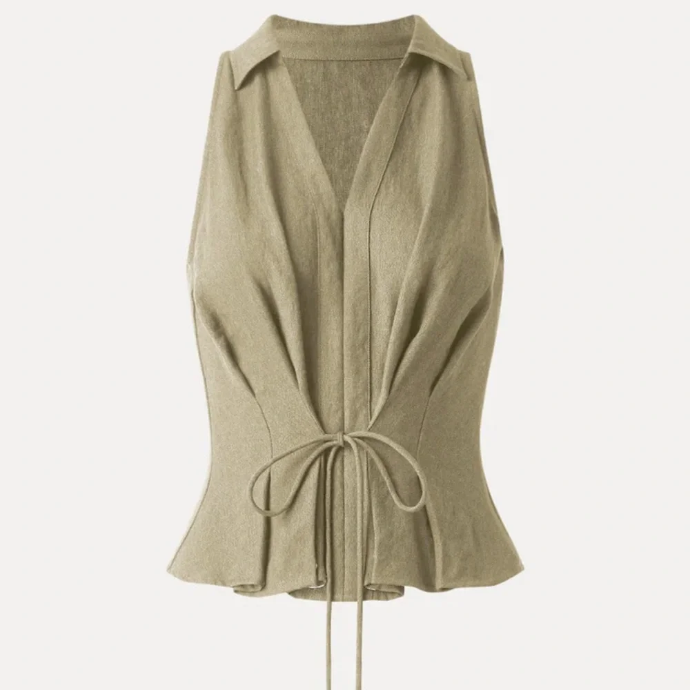 OGL Women's Beige Button Down Shirt - Picture 4 of 4